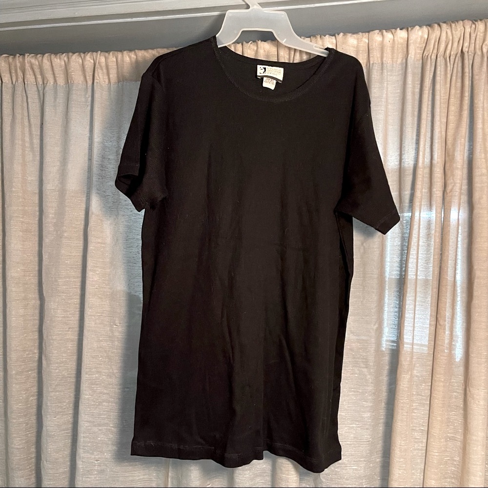 Visage Ladies Fashion Black Ribbed Blouse